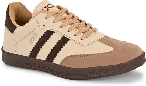 aadi Men's Lightweight Lace-Up Casual Sneakers (Beige, UK 7) - Image 6