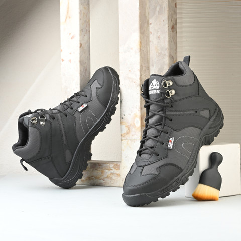 leo's Fitness shoes Antislip Waterproof High Top trekking, hiking Boots  Boat Shoes For Men