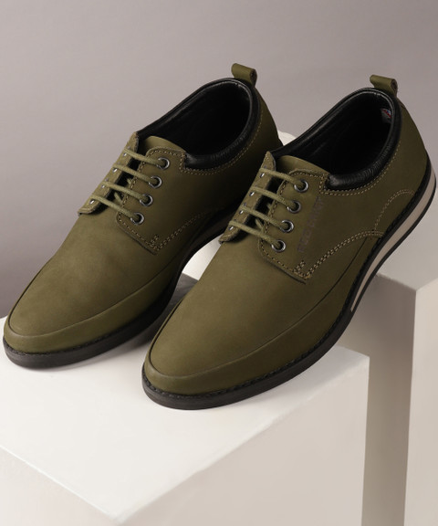 RED CHIEF Genuine Leather Formal Derby Shoes for Men Olive RC3485 014  Corporate Casuals For Men - Buy RED CHIEF Genuine Leather Formal Derby Shoes  for Men Olive RC3485 014 Corporate Casuals