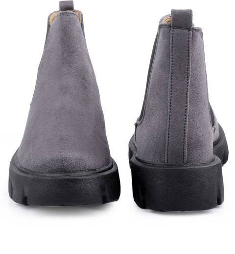 Ajio Chelsea Boots Feminina Grey Unisex Chelsea Boots Ankle-Length