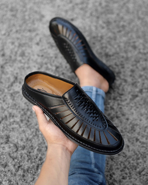 Zixer Ethnic Wear Wedding Party Half Shoes For Men Mojri Casual Formal  Peshawari Juti Ethnic Mule For Men