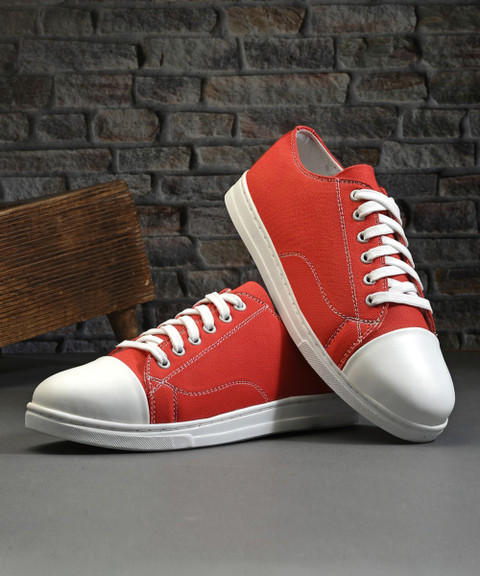 Roadster Roadster Red White PU Sneakers Casuals For Women