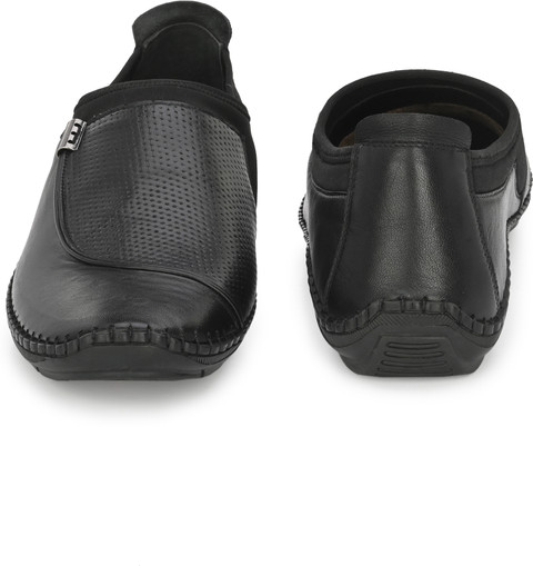Hitz Black Leather Slip-On Casual Shoes Casuals For Men Buy Hitz