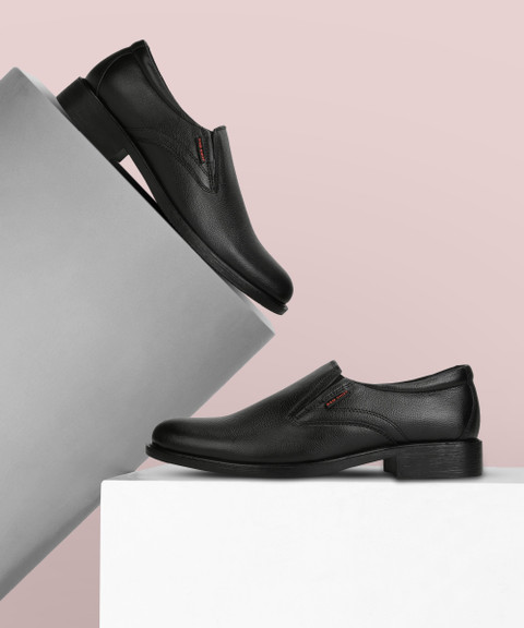 RED CHIEF Genuine Leather Formal Slip-On Shoes for Men Black