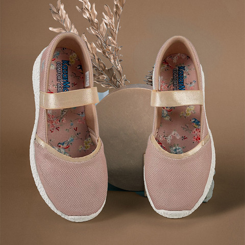 KazarMax Women Peach-Coloured Slip-On Ballerina For Women