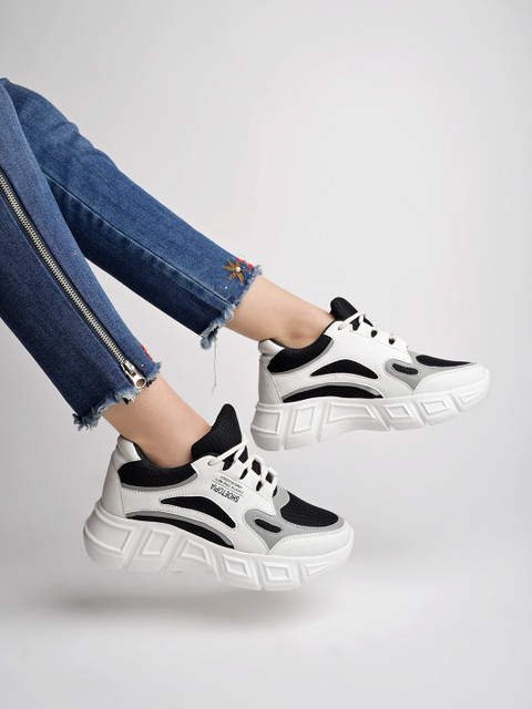 SHOETOPIA Casual Sporty look Black Sneakers For Girls Running