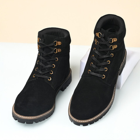 LOUIS STITCH High Ankle Suede Leather Black Boots for Men Men's