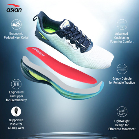 asian Navigator-01 Men's Running Shoes Mega Pillow Arch Support