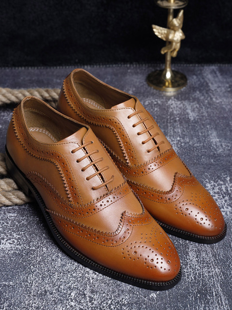 Wingtip Hand Made Brogues LOUIS STITCH Mens Wingtip Brogue
