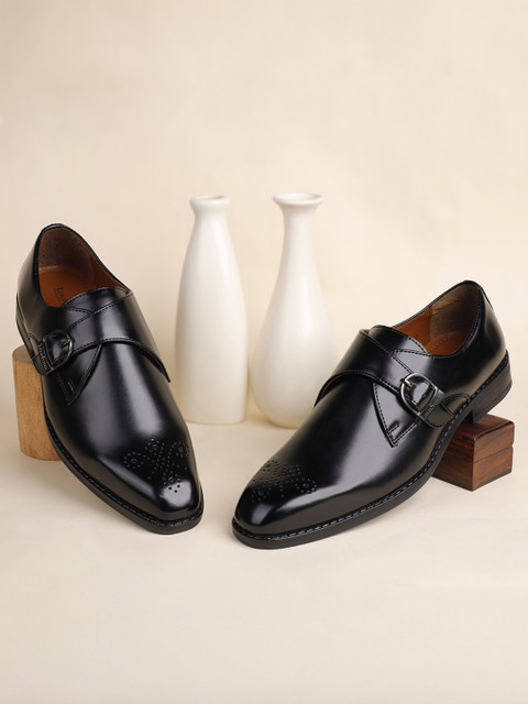 LOUIS STITCH Black Formal Monk Strap Shoes for Men (SXSM) UK Outdoors  For Men
