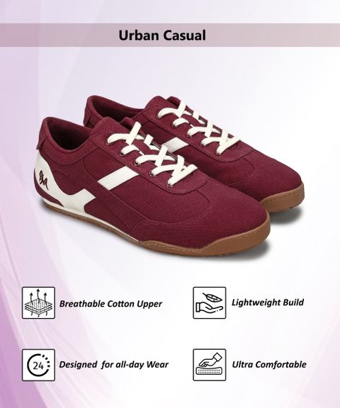 Neemans Urban Casual Sneaker for Men (Maroon, White, UK 4) - Image 8