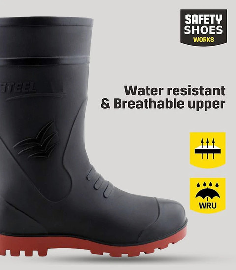 foot trends Safety Gumboots, 12-inch, Non-Metallic Toe Cap, Oil