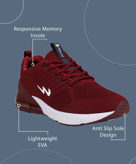 CAMPUS MIKE (N) Running Shoes For Men (Burgundy , 10) - Image 7