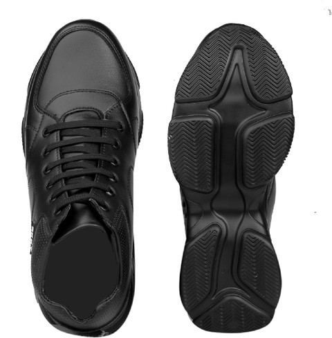 BXXY Men's New inch Hidden Height Increasing Black Casual lace-Up Sneaker  Boot Boots For Men