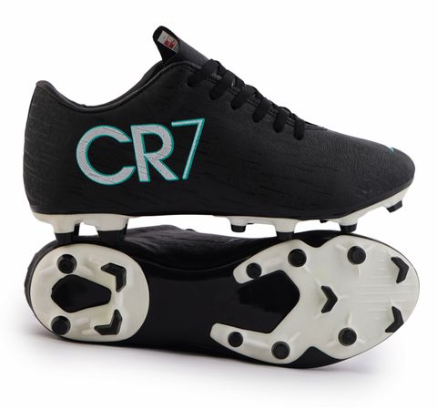 CR7 Juventus Ronaldo Studs Black & Green Studs Football Shoes For