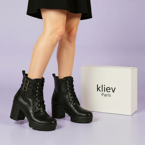 Kliev Paris Amazing Design Women's Ankle Length Block Heel Stylish