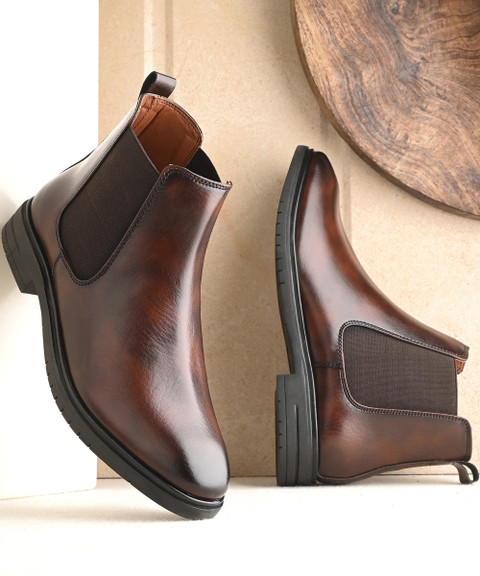 Layasa Men Chelsea Slip-On Synthetic Leather Comfortable Boots For