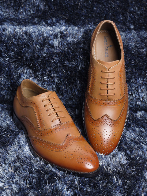 LOUIS STITCH Mens Wingtip Brogue Handmade Italian Leather Laceup