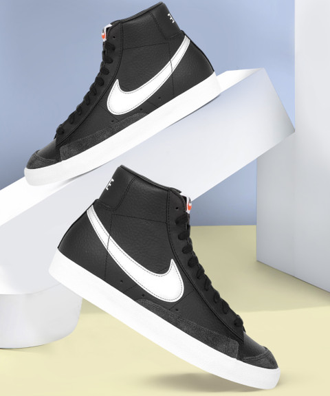 black leather nike blazers