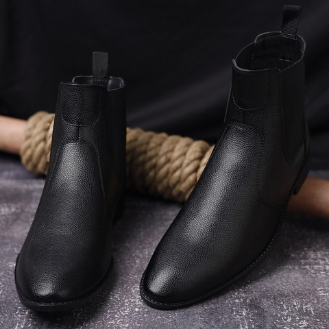 LOUIS STITCH Mens Midnight Black Chelsea Boots with Dual Tone Patina  RGPDCLJB UK Boots For Men