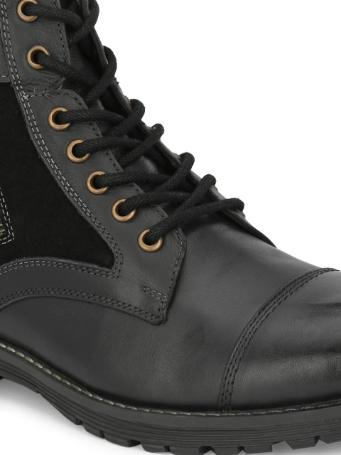 Harrytech London High Ankle Leather Boots for Men [Black] Boots For Men