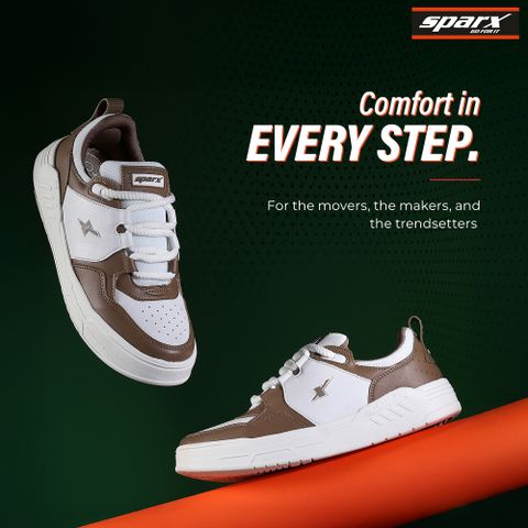 Sparx SM 9066 Sneakers for Men, Camel White, Size 6 - Image 6