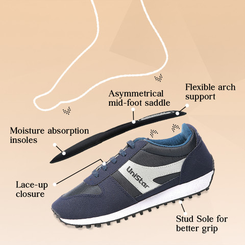 Unistar 602 Jogging (Narrow Toe) Running Shoes For Men Buy Blue