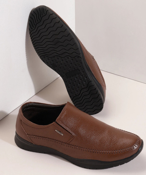 RED CHIEF Genuine Leather Formal Slip-On Shoes for Men Tan RC3836