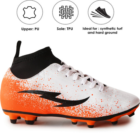 Axpro CR7 Ronaldo White Ankle Synthetic TPU Studs Football Shoes