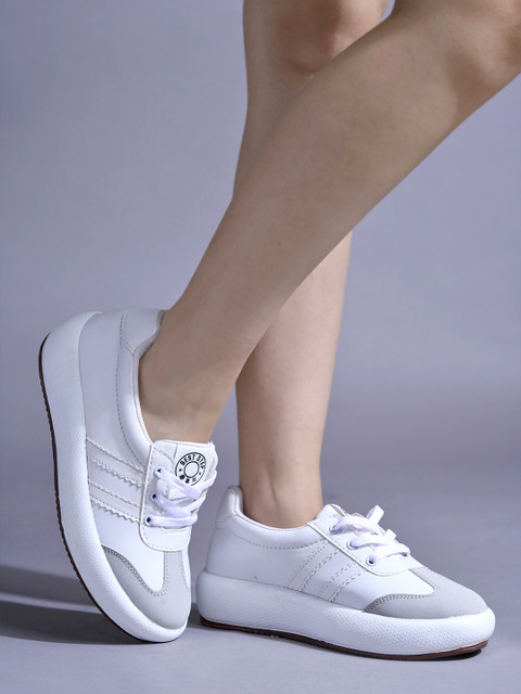 Stylestry White Smart Casual Shoes For Women Girls Sneakers For Women