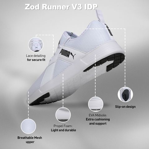 PUMA Zod Runner V3 IDP Sneakers For Men (White , 9) - Image 7