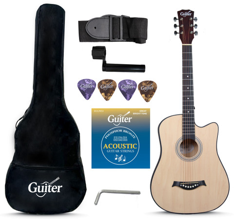 Guiter OTG-38CG Acoustic Guitar Kit, 38-Inch Cutaway -With ,TRUSS