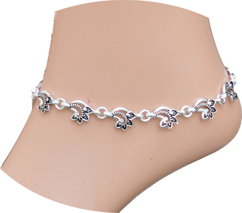 AKsells Daily Use Heavy metal Anklets For Girls And Women Silver