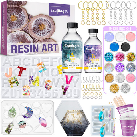 Craftinger Resin Art Keychain Coaster Earring Making kit With 200