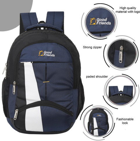 GOOD FRIENDS Resistant School Bag//Backpack/College Bag Square Analog  Watch 36 L Laptop Backpack