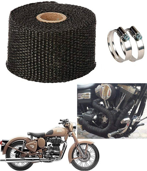 HALLOWS Silencer Wrap Heat Shield Protector Compatible Royal Enfield Clasic  Desert Storm Bike Exhaust Heat Shield