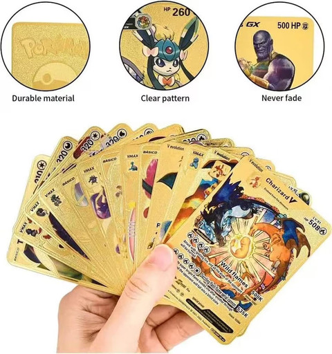 GAMLOID Waterproof 55pcs Pokemon TCG Gold Card Box V Series Vmax