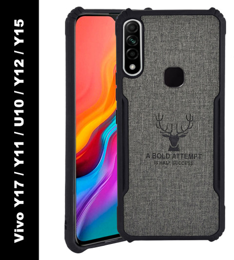 Spicesun Back Cover for Vivo Y17, Vivo Y15, Vivo Y12, Vivo Y11, Vivo U10  Vegan PU Leather