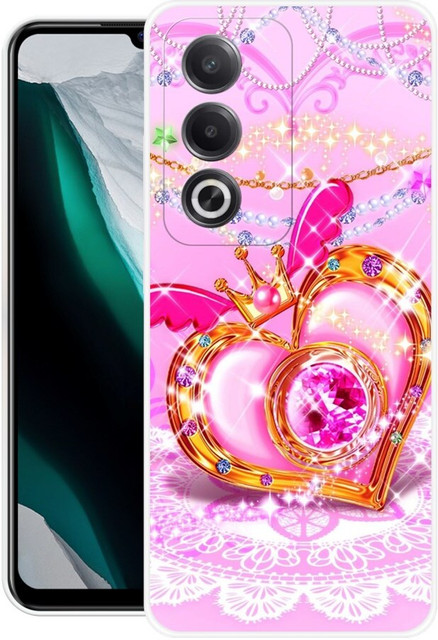 Indus Back Cover for OPPO A3 Pro 5G, Pink, Glitter, Diamond, Love