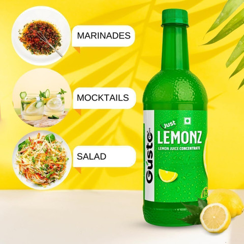 Gustofoods Yellow Lemon Juice Concentrate 750ml | Equivalent to 75