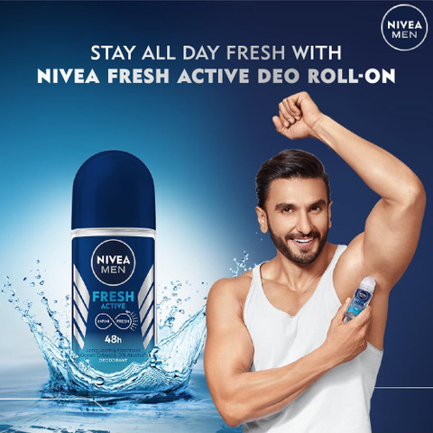 NIVEA Men Roll on, Fresh Active, (Veer) Deodorant Roll-on For Men