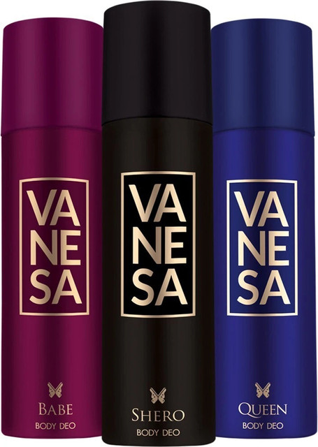 VANESA Babe, Queen Shero Combo (Pack of 3) Deodorant Spray For Women