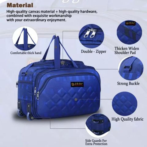 SAKSHI FASHION 70L Strolley Duffel Bag Blue - Image 8