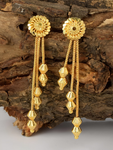 DS MRT Trending beautiful Stylish Gold Plated Sui Dhaga Jhumki Needle  Earrings Brass Drops Danglers, Ear Thread, Jhumki Earring
