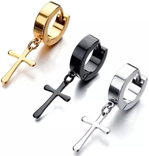 Buy vien creation JESUS CROSS SS BALI EARRING FOR