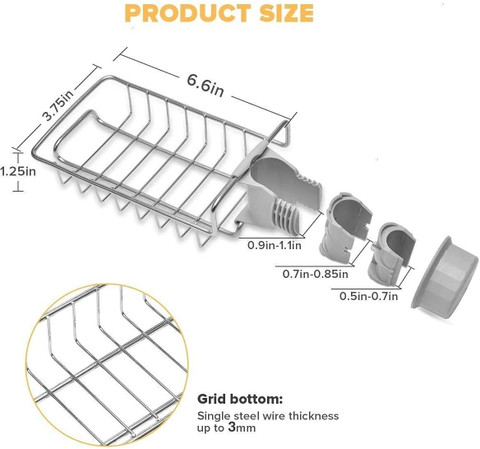 KitchenFest ® Faucet Sponge Holder Drainer Caddy for Dishwashing