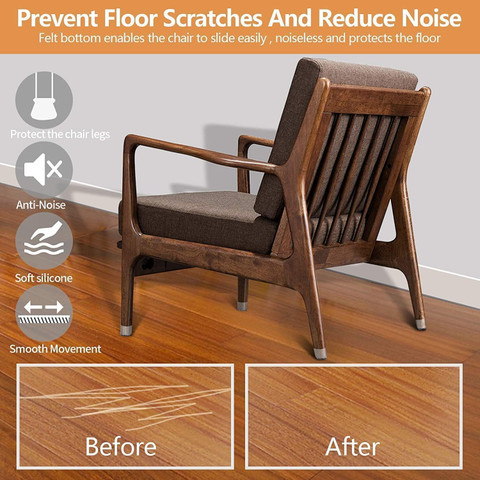 Alesso 20 Pcs Silicone Chair Leg Protectors for Hardwood Floors Chair Arm  Rest - Main Image