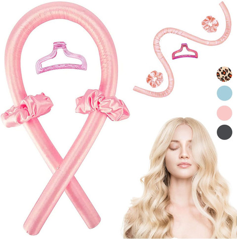 SHOPOGENIX Heatless Curling Rod Headband,No Heat Curls Silk Ribbon