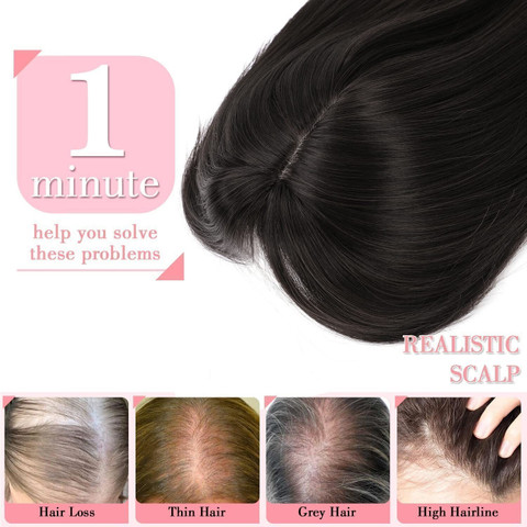 Getvock Brown Topper for Women, 18-Inch, Clip-in with Thinning