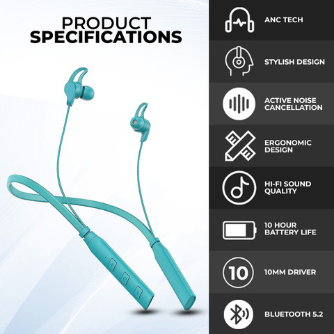 WRADER BT Prime Wireless Neckband with Deep Bass Long Battery